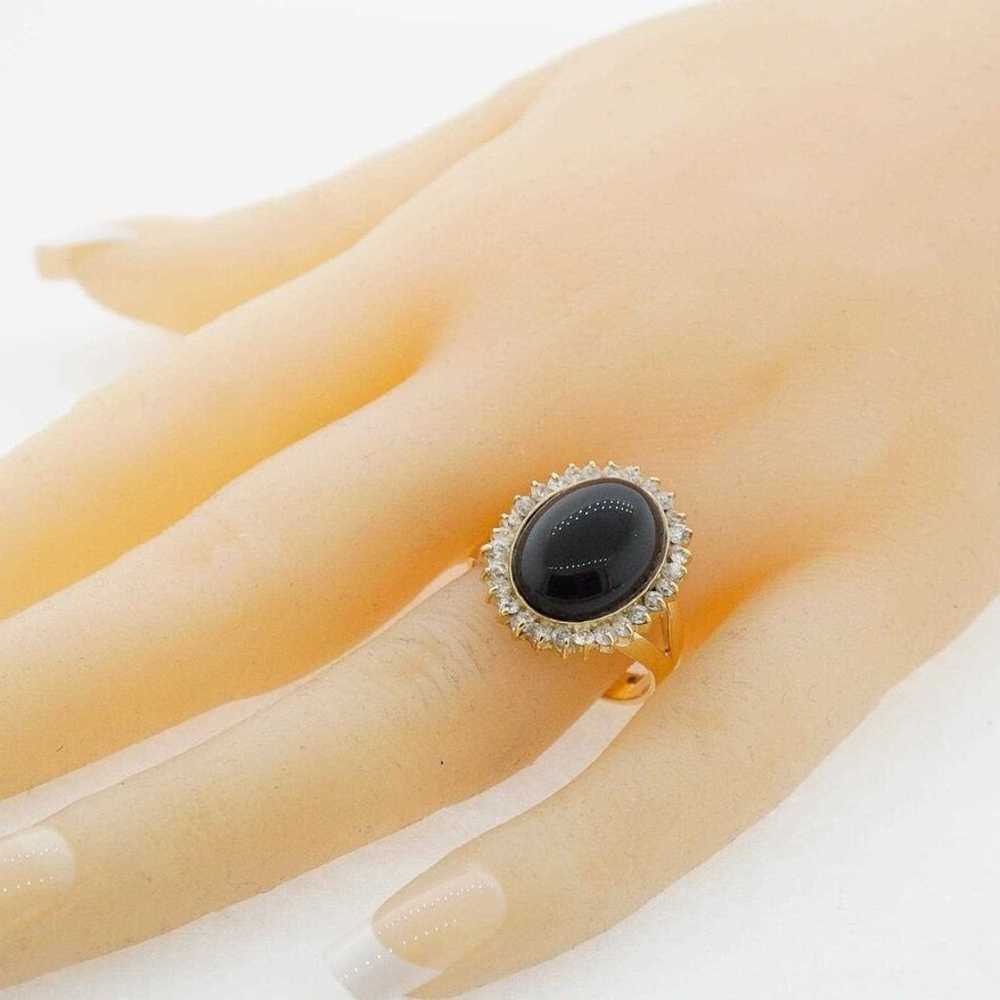 14k Yellow Gold Onyx Estate Sale Ring Size 8.75 V… - image 6