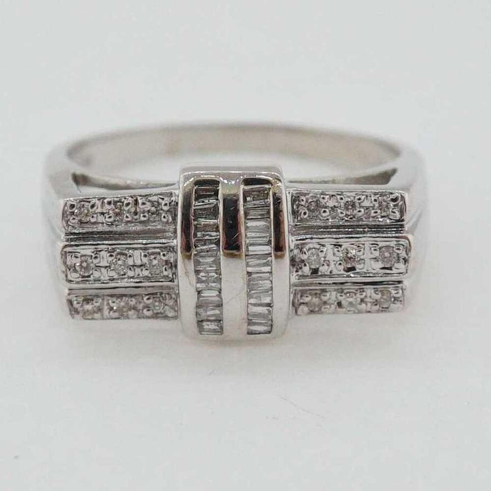 14k Estate White Gold Diamond Ring 0.36 TCW Vinta… - image 7