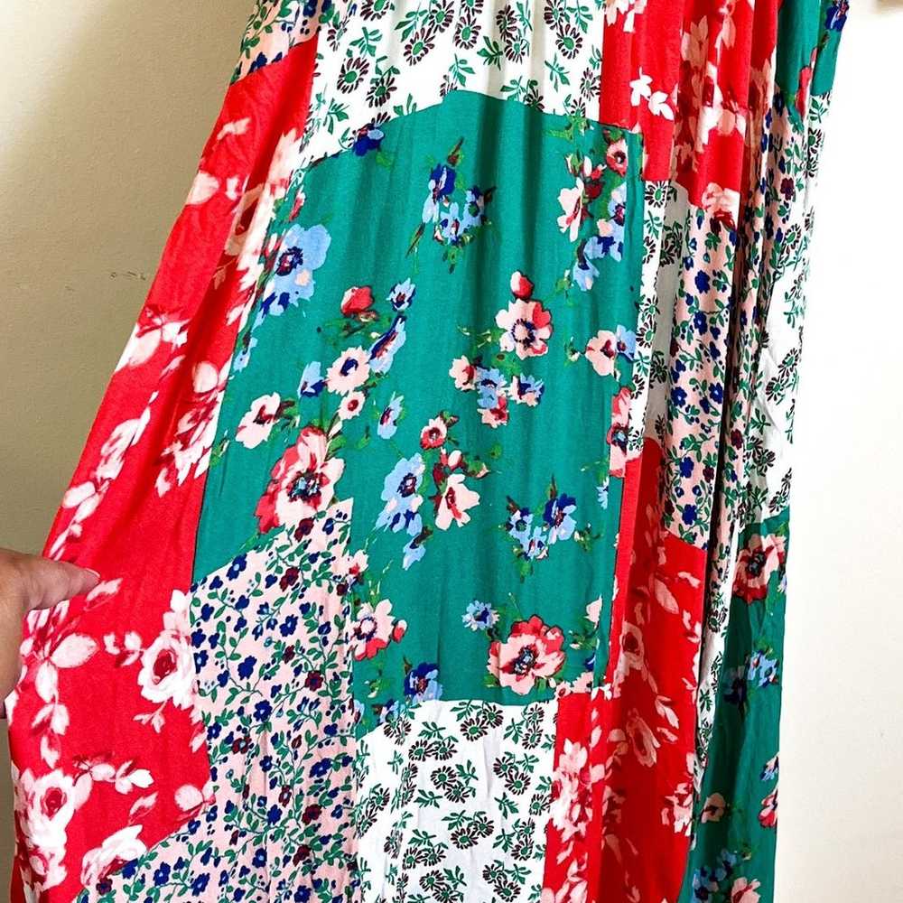 ODDI Boho Fairy Maxi Dress Sz L Ditsy Floral Patc… - image 7