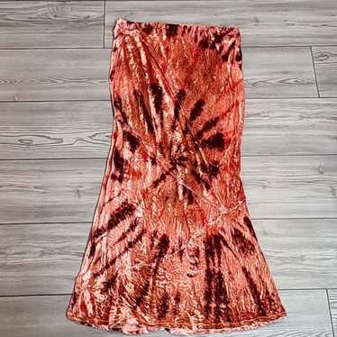 Tiedye skirt free people skirt red skirt red midi 