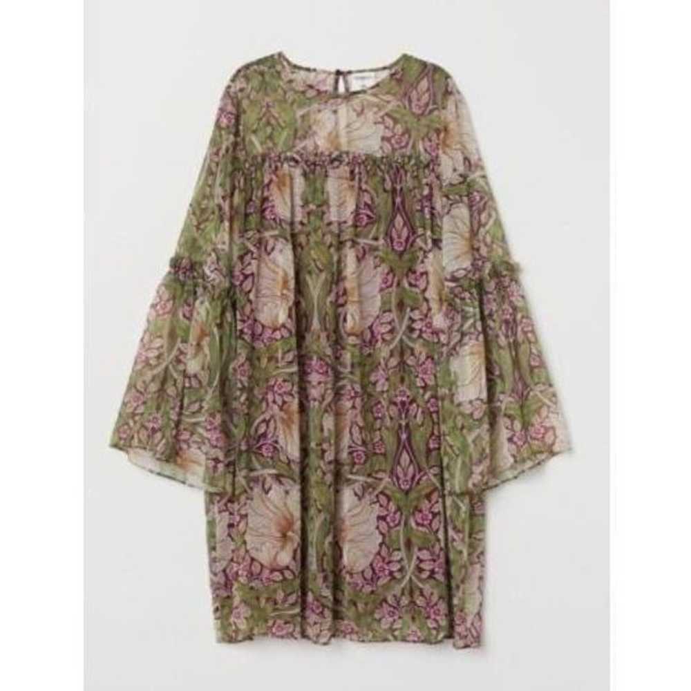 H&M X Morris & Co. Chiffon Printed Shift Dress Gr… - image 11