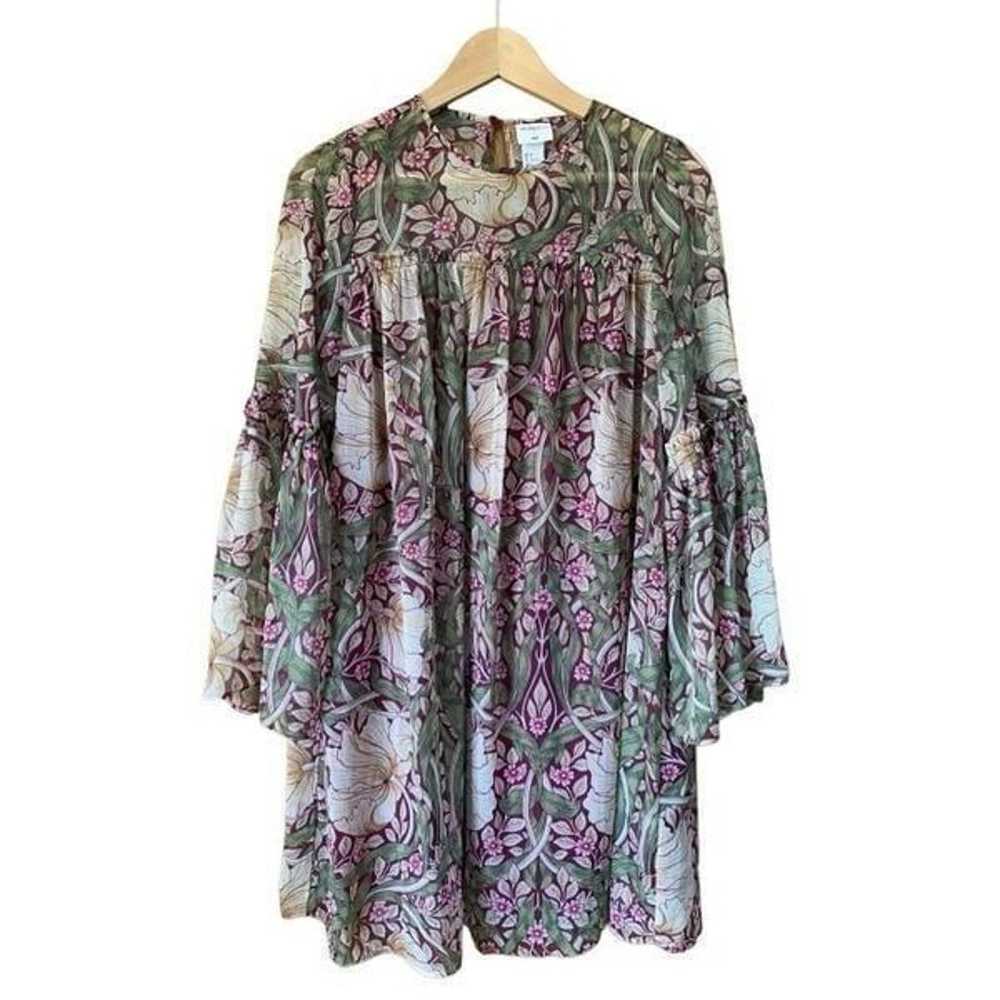 H&M X Morris & Co. Chiffon Printed Shift Dress Gr… - image 4