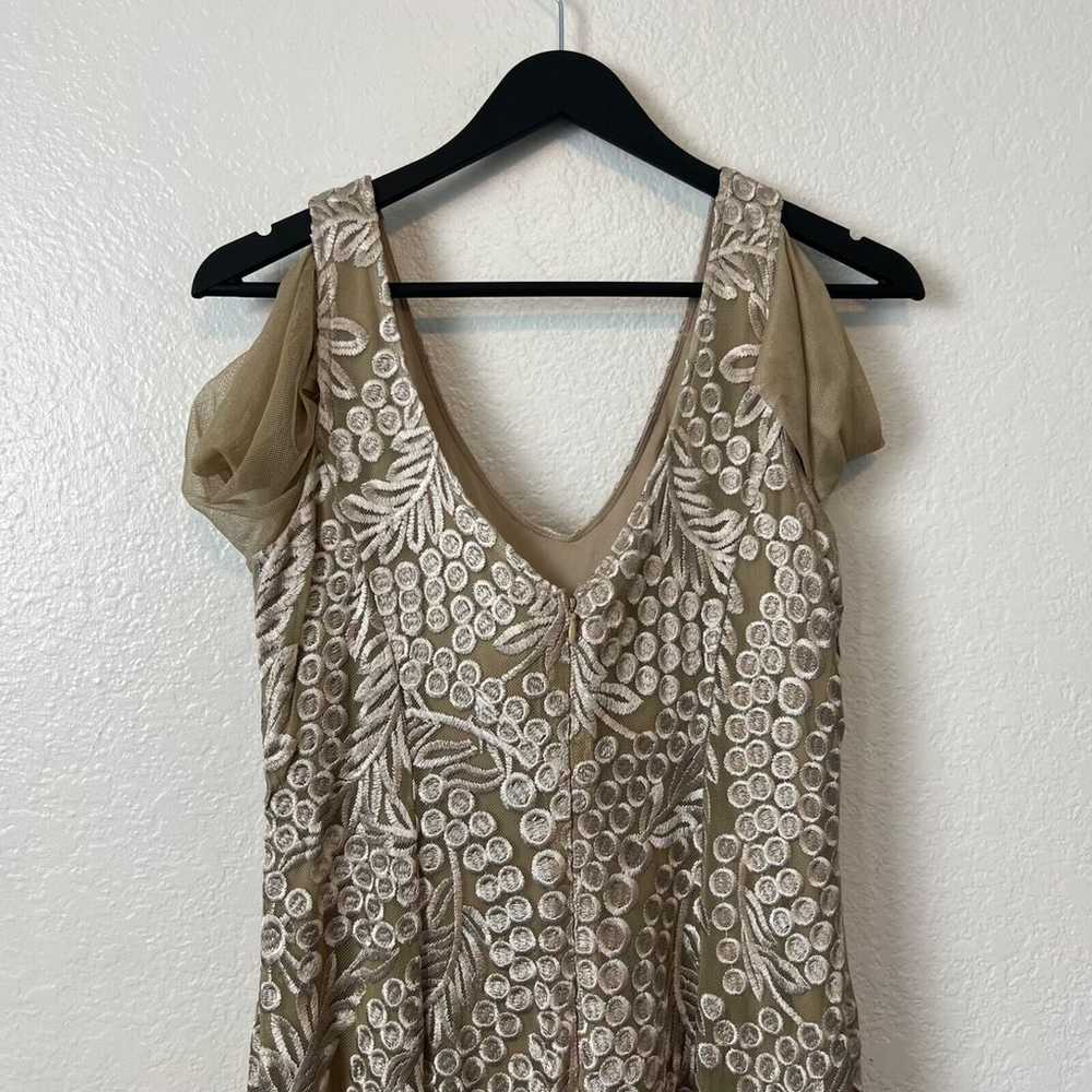 Alex Evenings Dress Womens 6 Beige Embroidered Go… - image 4