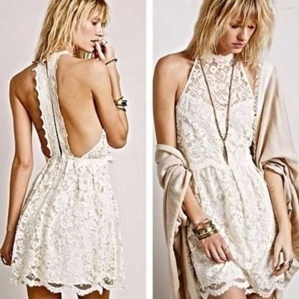 Free People Lost in a Dream Cream Lace Dress size… - image 5