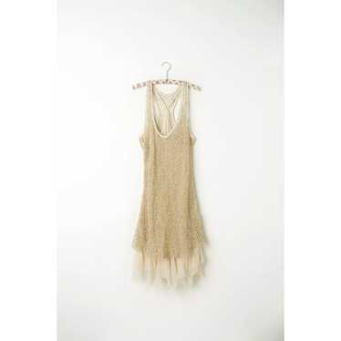 Free People Gold Sequin Mesh Golden Enchantment V… - image 1