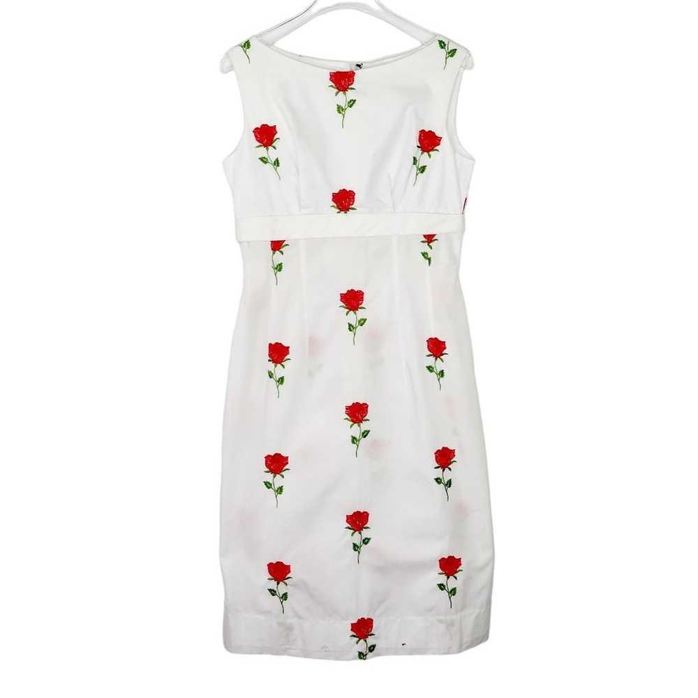 1990s Vintage White Floral Mini Dress Sleeveless … - image 4