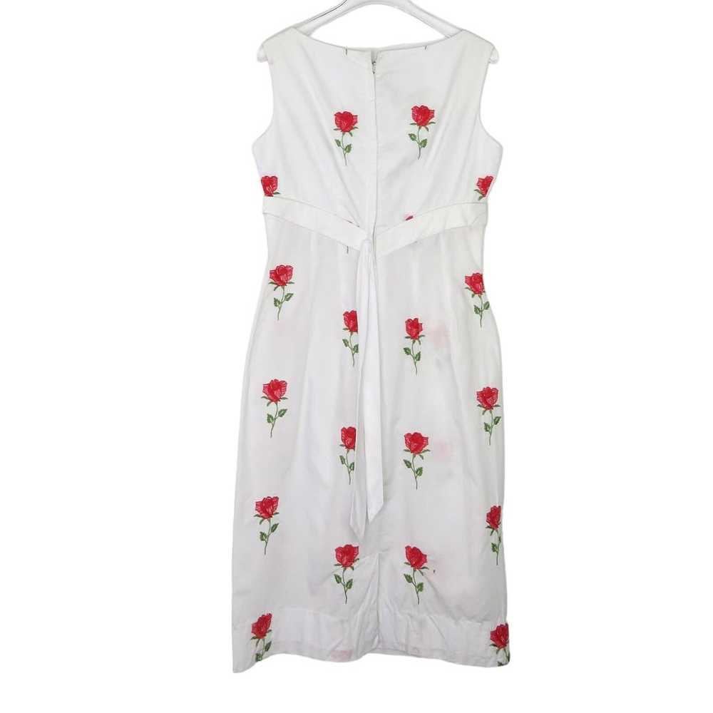 1990s Vintage White Floral Mini Dress Sleeveless … - image 5