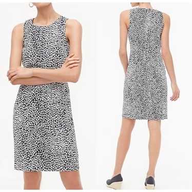 J.Crew Navy Blue & White Basketweave Leopard Print