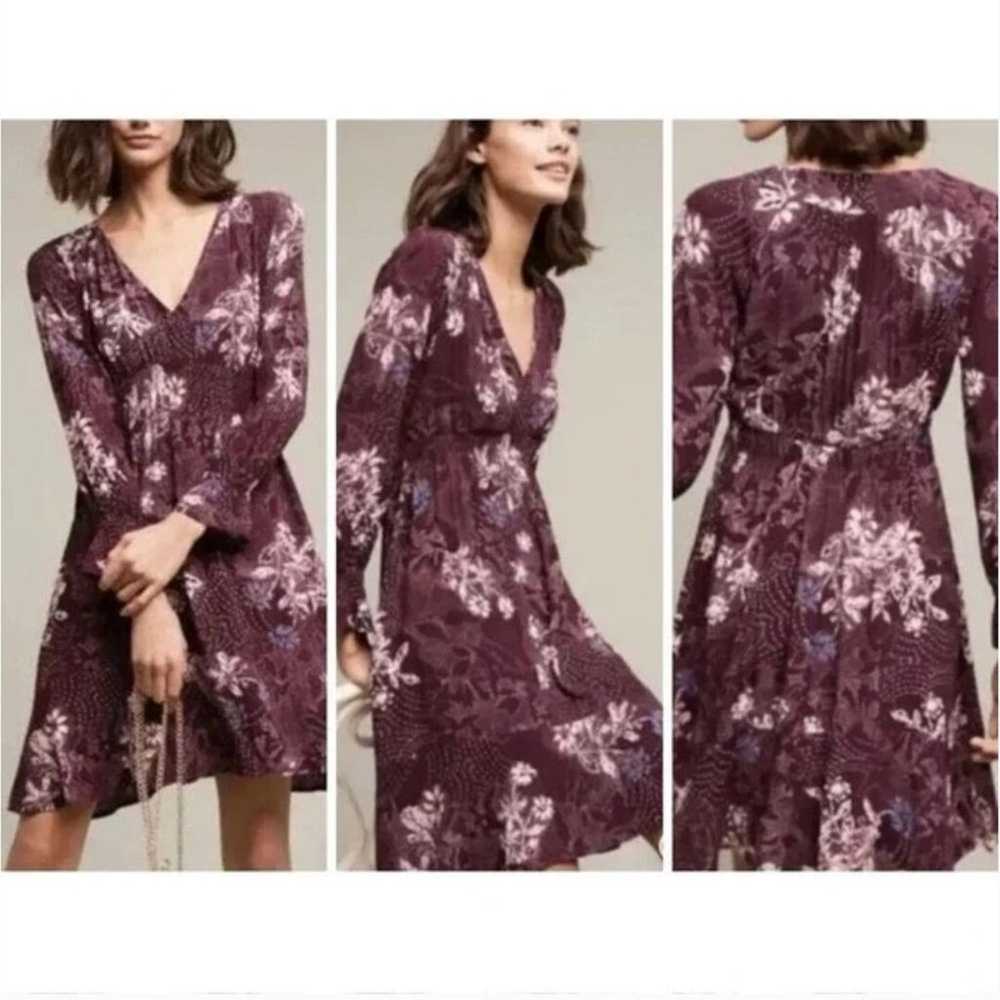 Anthropologie Maeve Size Medium MONACO Purple Flo… - image 1