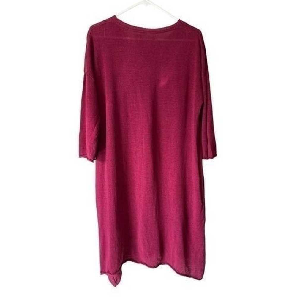 Gudrun Sjoden Linen Burgundy Red Relaxed Dress si… - image 2