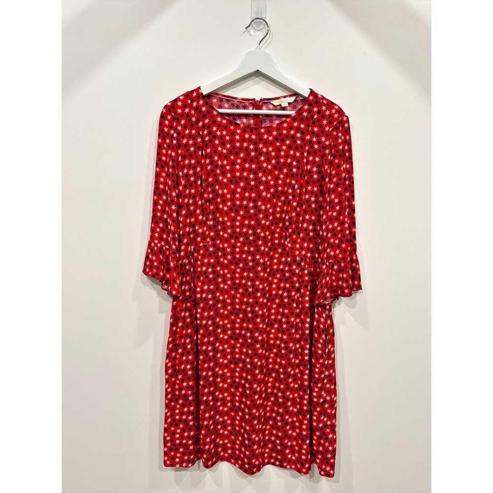 Boden Hyacinth Dress Red Printed 3/4 Flare Sleeve… - image 4