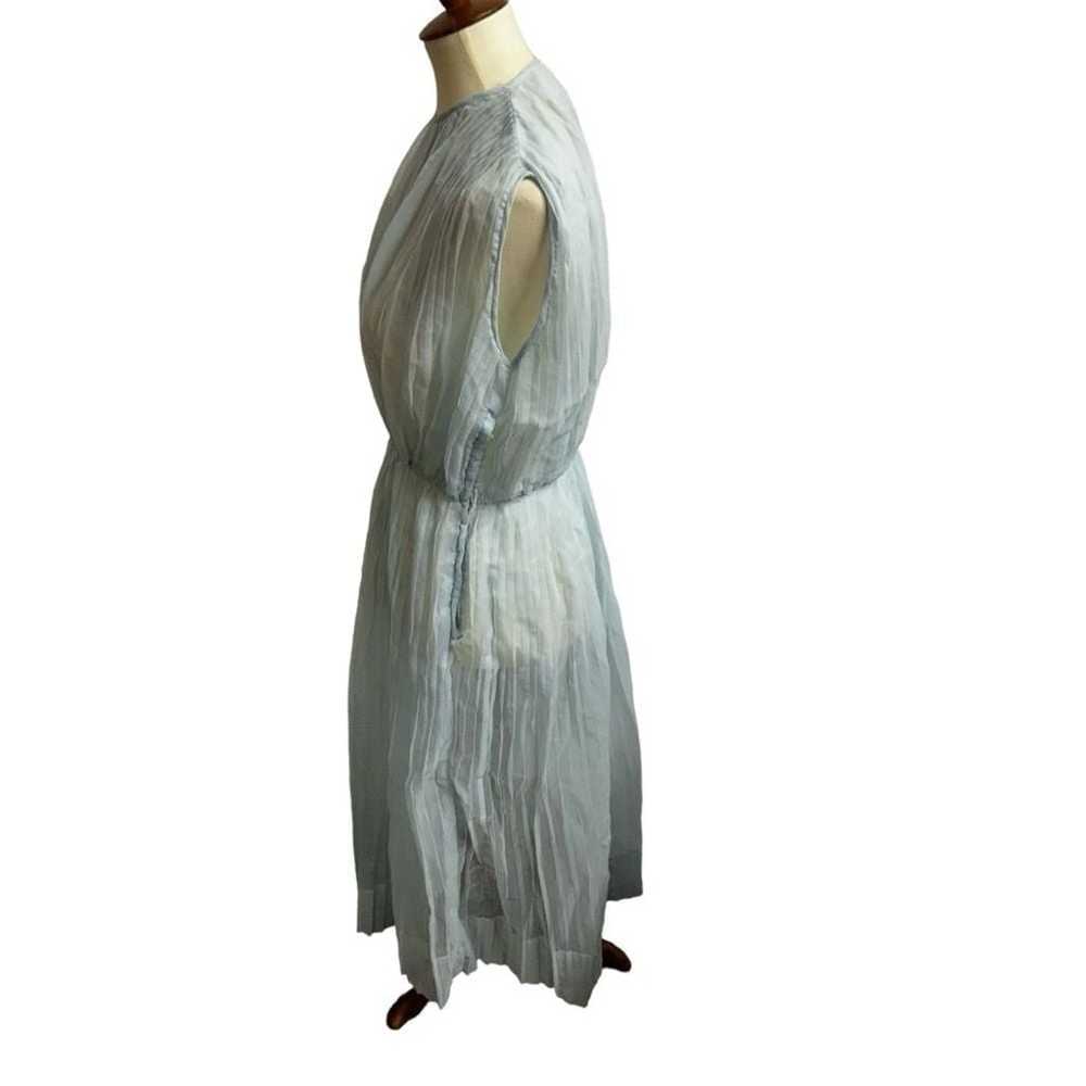 50s/60s Light Blue Pleated long sleeveless sheer … - image 2