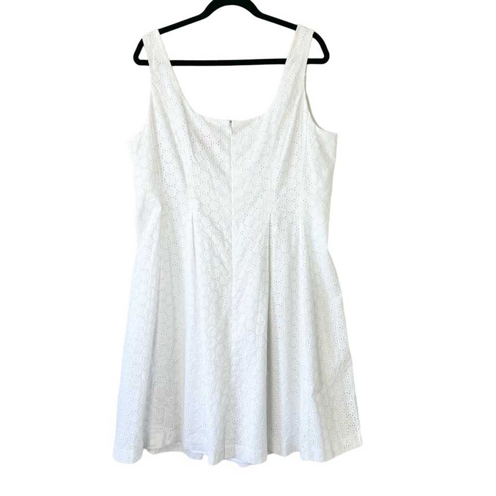 Pappagallo White Eyelet Fit & Flare Sleeveless Co… - image 2