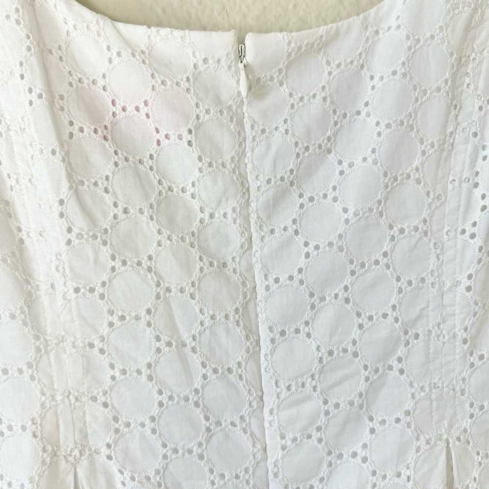 Pappagallo White Eyelet Fit & Flare Sleeveless Co… - image 4