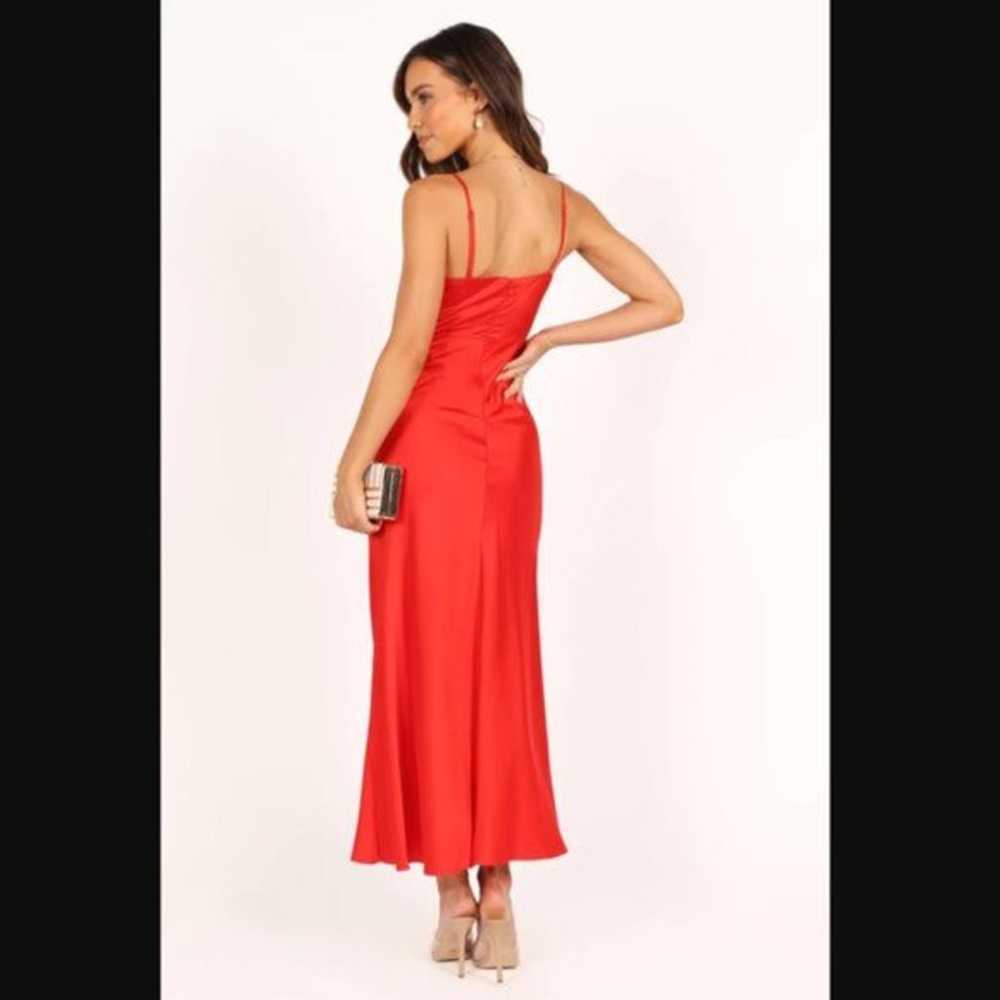 Petal & Pup Lipa Red & Pink Colorblock Satin Midi… - image 5