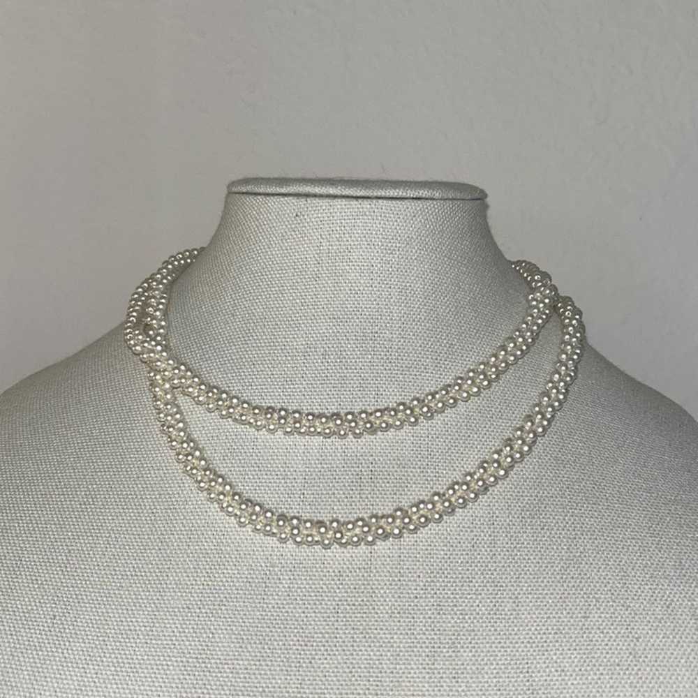 Vintage costume Pearl beaded necklace - image 4