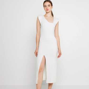 Good American Asymmetrical Neck Midi Dress