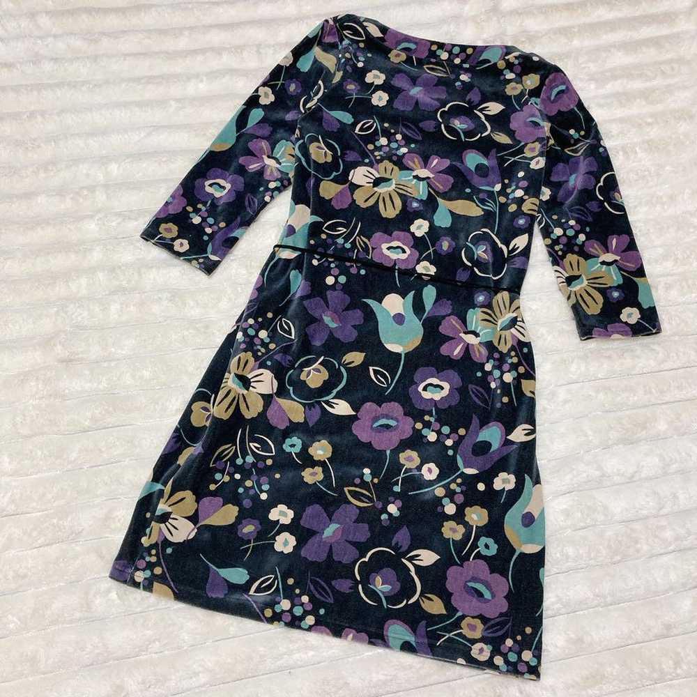 Sportiff classic velour floral dress S - image 10