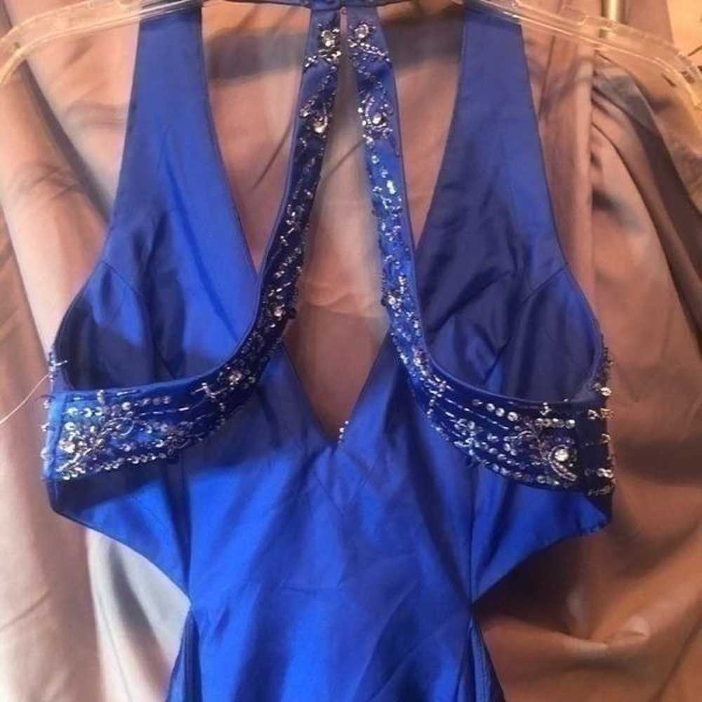 Precious formals blue halter side cut out backles… - image 5