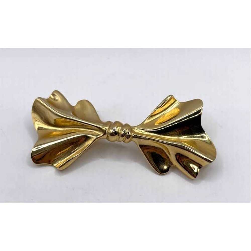 Vintage Accessocraft NYC Gold Tone Bow Brooch Pin - image 1