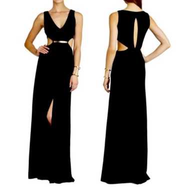 BCBGMAXARIA Black Valentina V-neck Cut-out Waist … - image 1