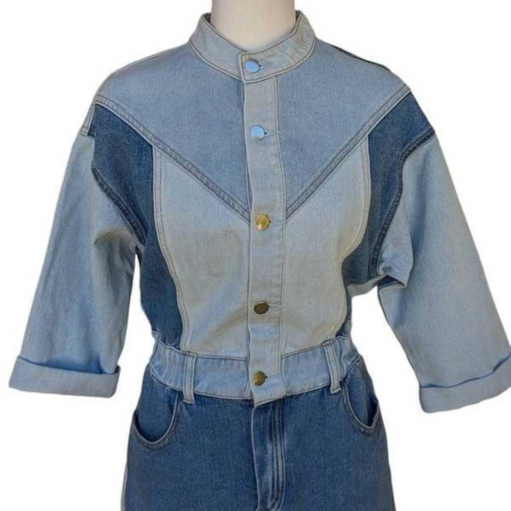 Driftwood Blue Denim Fabric Mini Dress Bianca  Co… - image 2