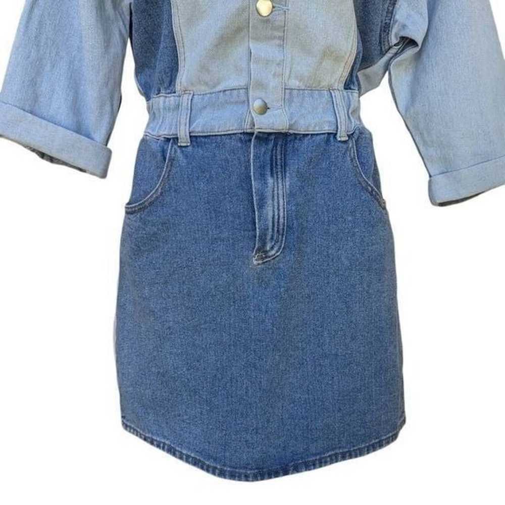 Driftwood Blue Denim Fabric Mini Dress Bianca  Co… - image 4