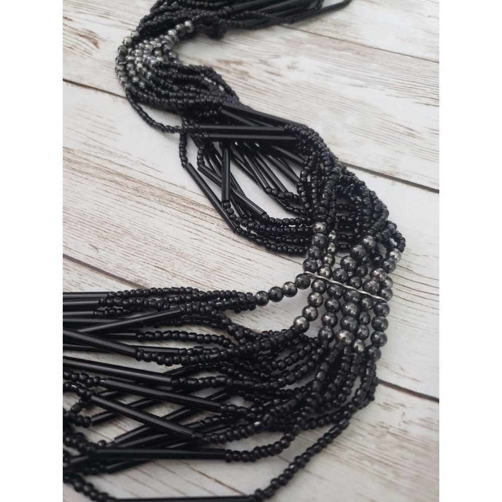 Vintage Necklace - 30" Extra Long Black Beaded St… - image 3