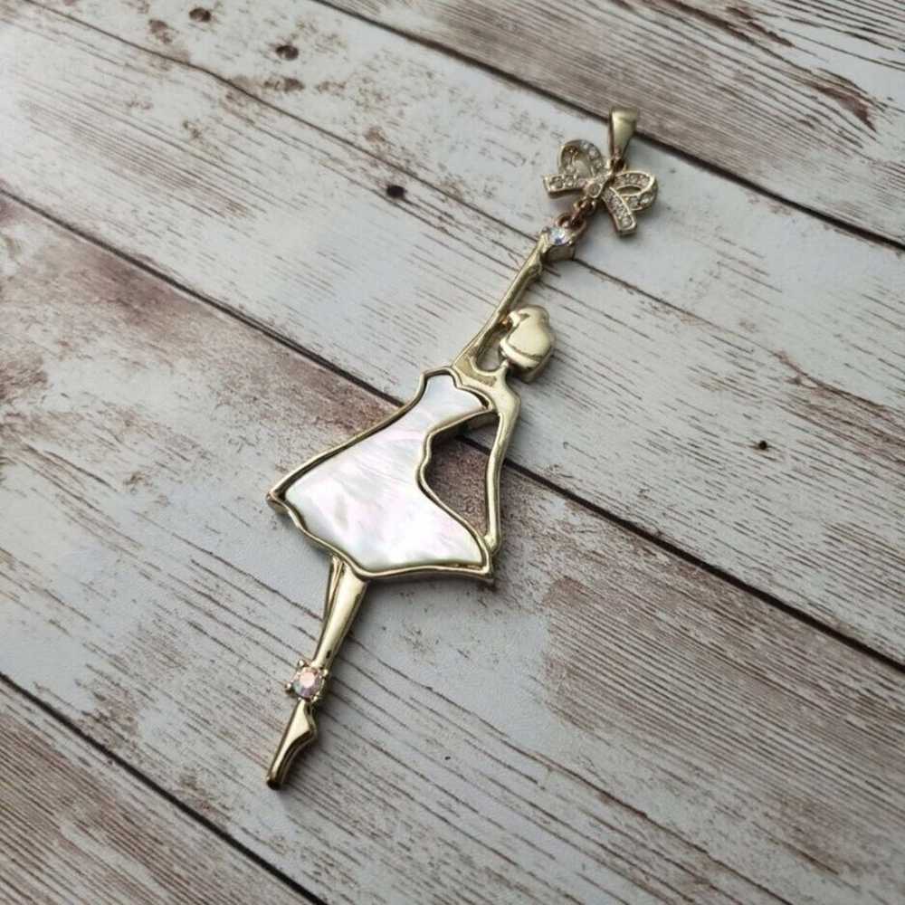 Vintage Pendant - Ballerina with Bow Pendant - No… - image 2