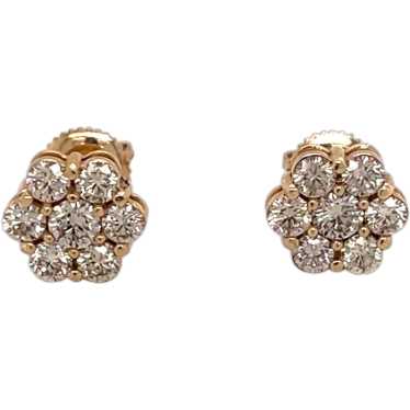 14K Yellow Gold Diamond Earrings