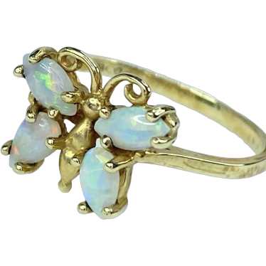 10K yellow gold Opal butterfly lady ring 2.0G JR96