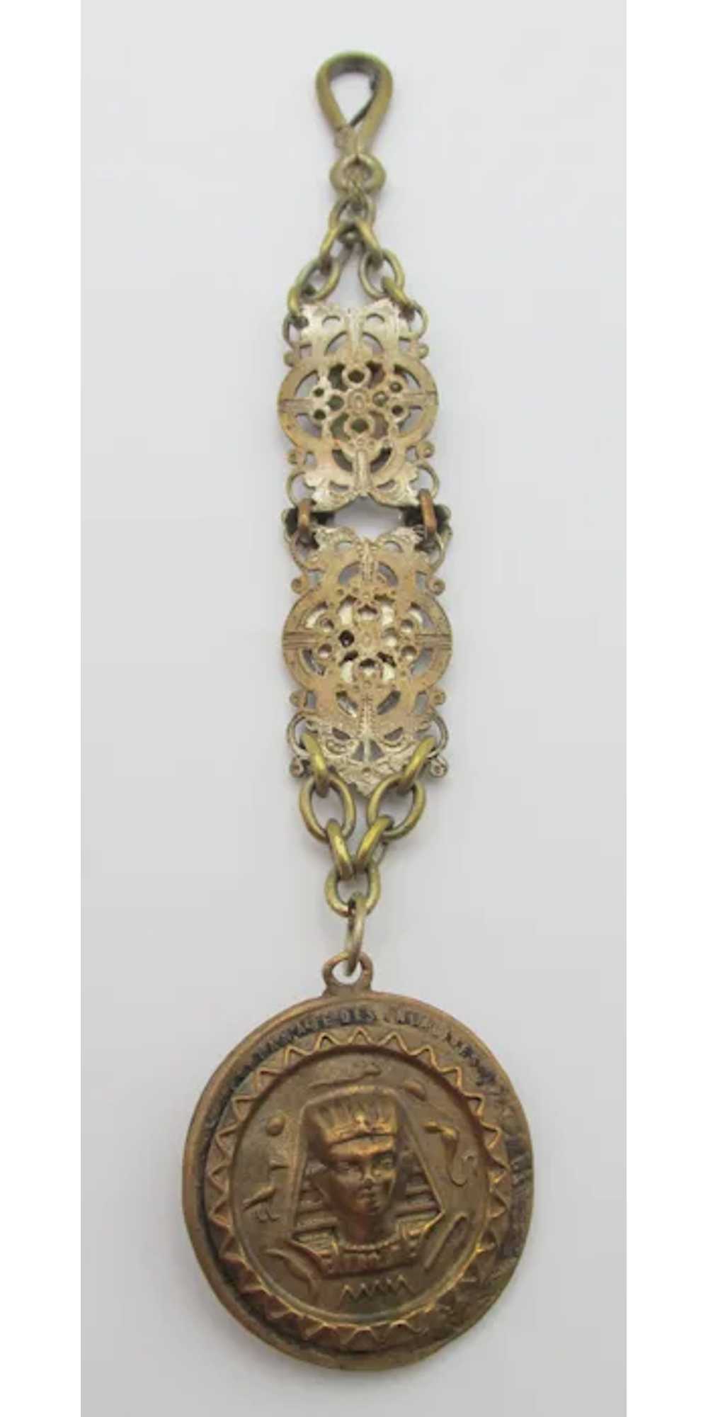 Antique Art Deco Egyptian Revival Chatelaine Pock… - image 7