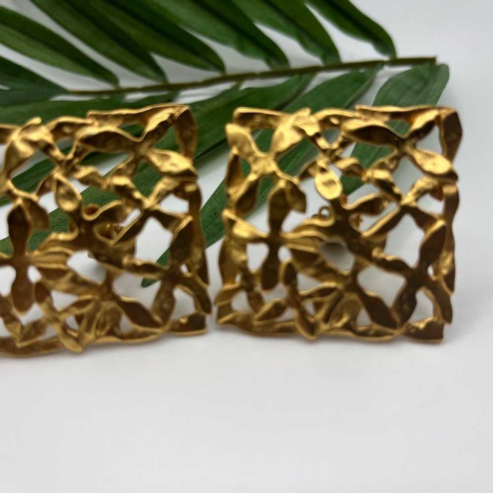 Vintage Anne Klein Clip On Square Abstract Earrin… - image 5