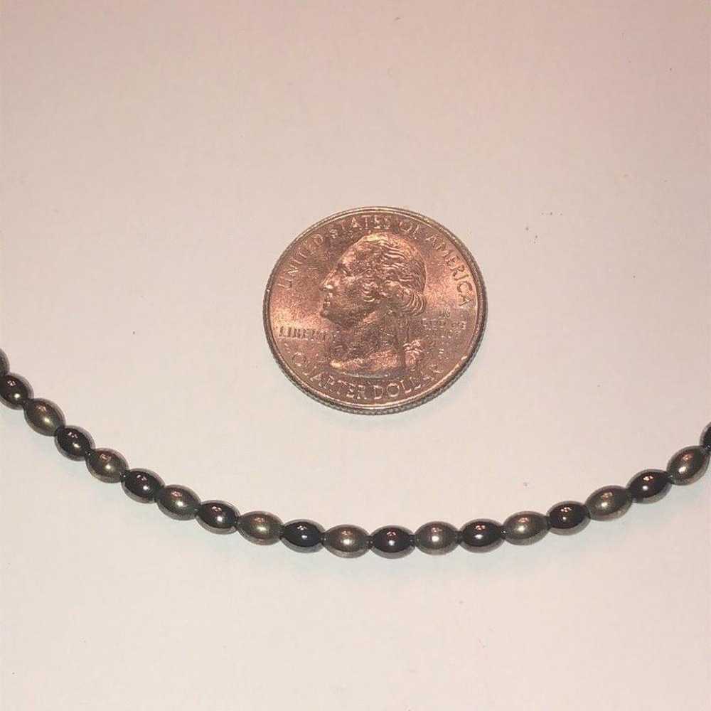 NY Gunmetal Gray Dark Gray Beaded Boho Necklace - image 3