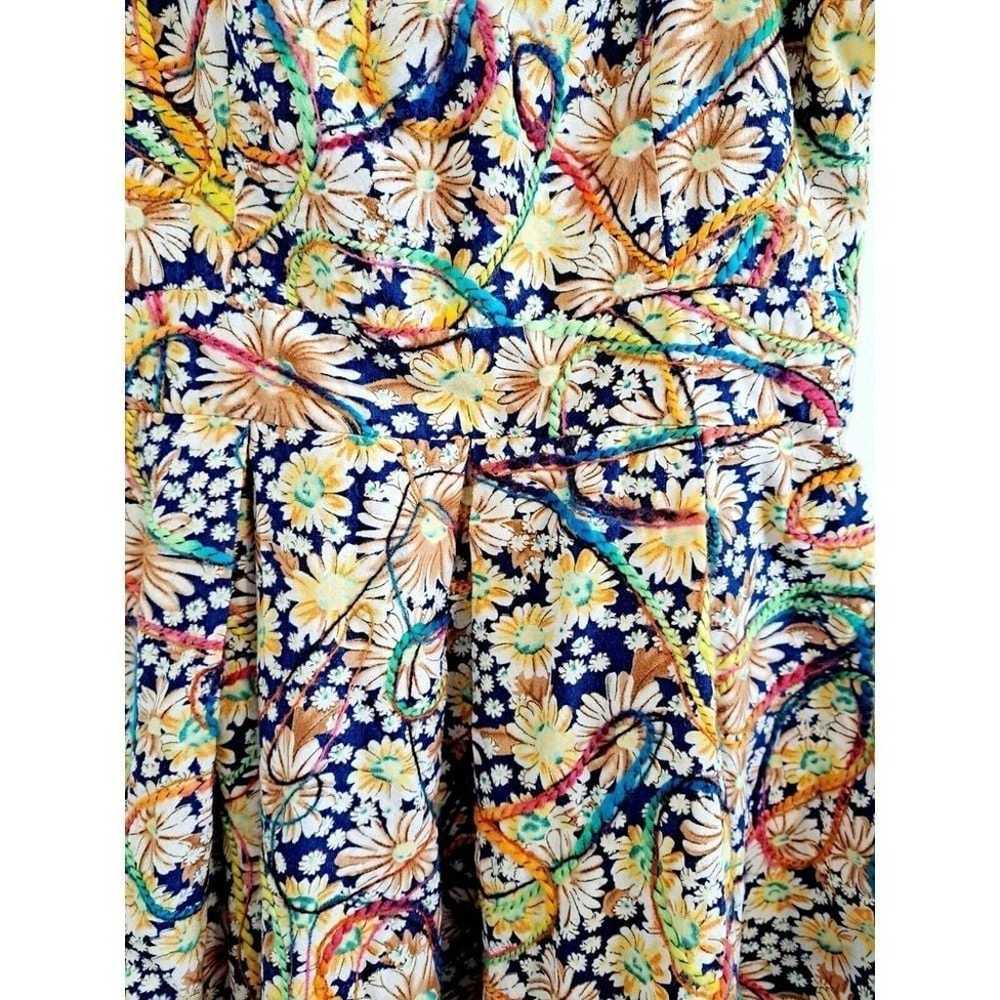 Vintage Tatyana Floral Sundress S Embroidered Lin… - image 2