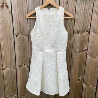 Keepsake Floral Lace White Fit and Flare Mini Dres