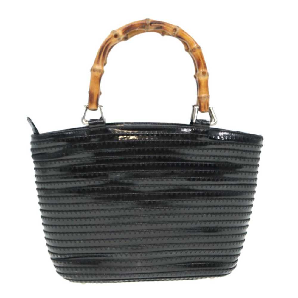 Gucci Bamboo Black Leather Handbag (Pre-Owned) - image 2