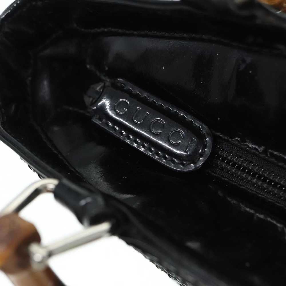 Gucci Bamboo Black Leather Handbag (Pre-Owned) - image 8