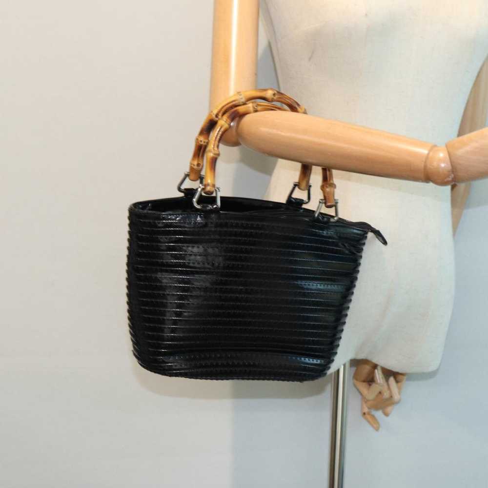 Gucci Bamboo Black Leather Handbag (Pre-Owned) - image 9