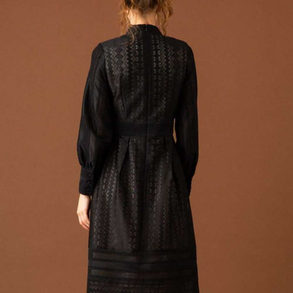 UNITED TOKYO Lace Long-Sleeve Dress Black - image 2