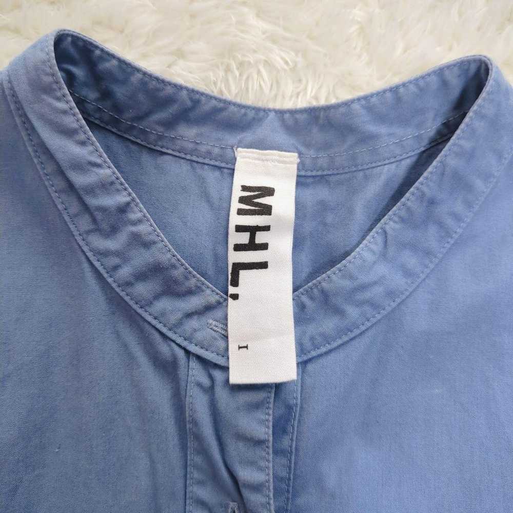 MHL Long Sleeve Dress Shirt Dress Cotton Linen Bl… - image 9