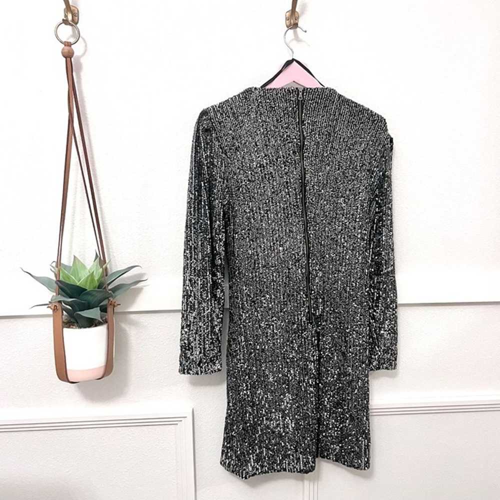 Bardot Sequin Long Sleeve Sparkle Dress Charcoal … - image 6