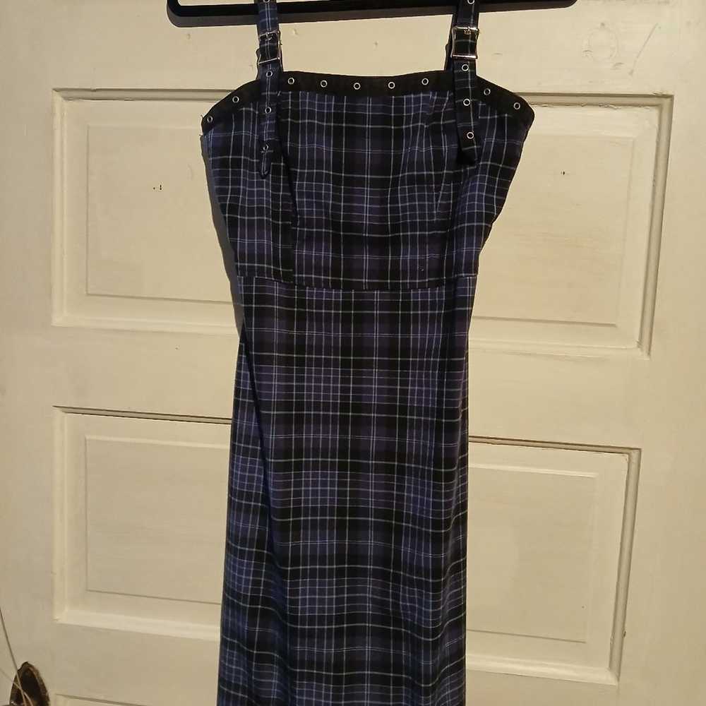 Vtg Adeline Street purple plaid dress - image 1