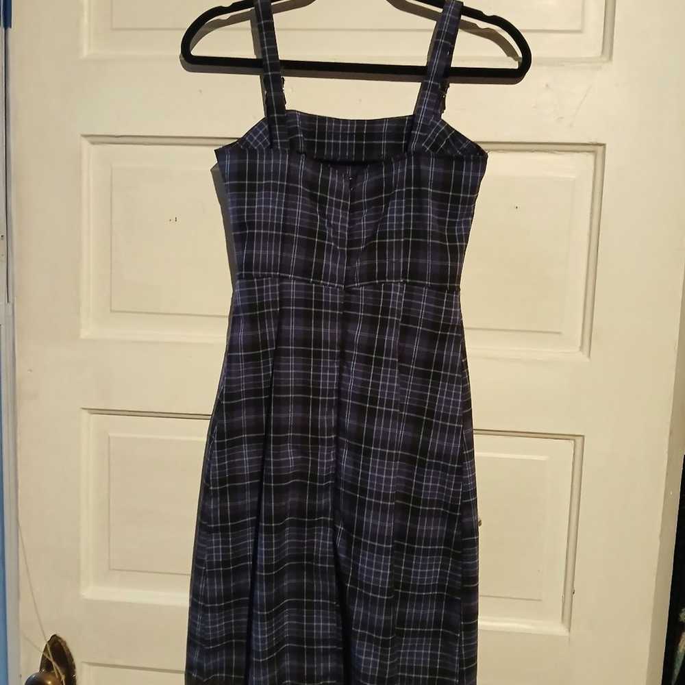 Vtg Adeline Street purple plaid dress - image 2