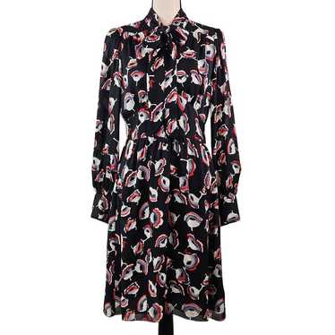 Milly Women's Poppy Floral Print Silk Black Red Dr