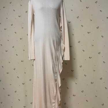 LANVIN en Bleu Long Dress Beige