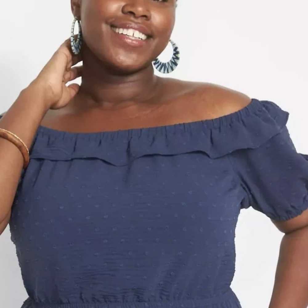 Lane Bryant Off the Shoulder Maxi Dress With Tier… - image 3