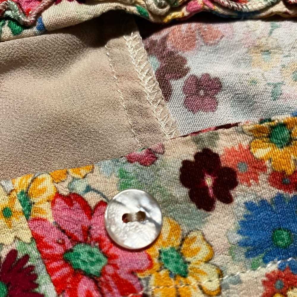 Rare The Andamane Large Floral Button Down Mini D… - image 8