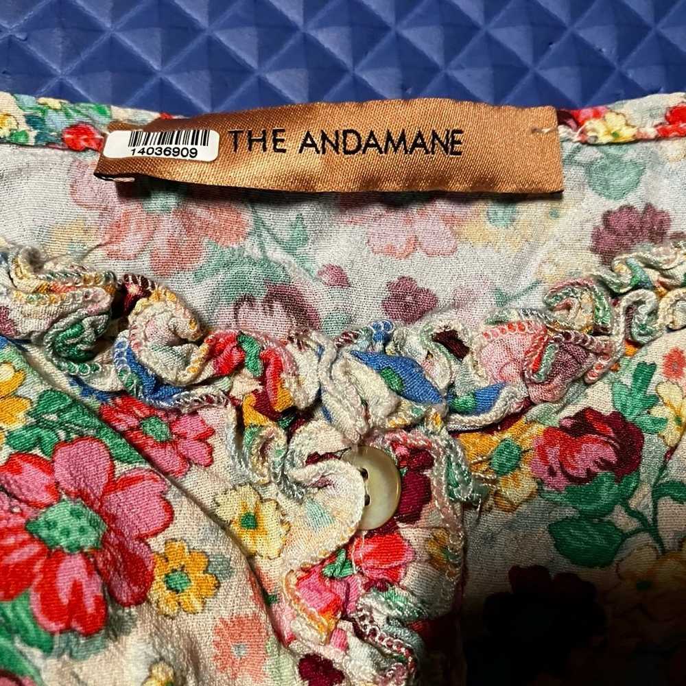 Rare The Andamane Large Floral Button Down Mini D… - image 9