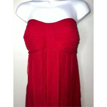 Women’s Red Silk Midi Strapless Cocktail Dress 14